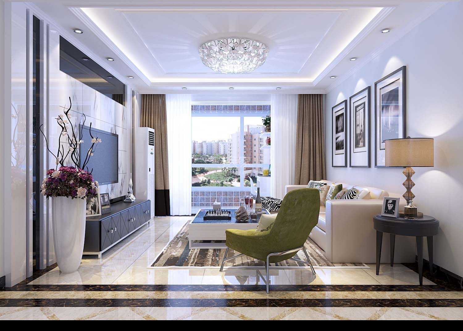 客厅-星河盛世138平现代简约风格设计方案