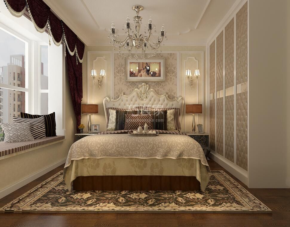 卧室-北郡帕提欧127平欧式风格设计方案